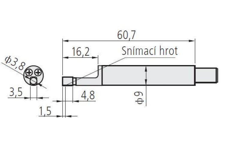 hrot k drsnoměru pro malé otvory průměr 4.5mm - 178-392