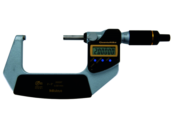 293-182-30 - Digitální třmenový mikrometr se stoupáním vřetene 2 mm, 2-3 inch QuantuMike s výstupem dat
