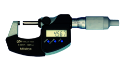293-244-30 - Mikrometr třmenový digitální S bubínkovou řehtačkou 0-25 mm, IP 65, s výstupem dat