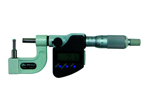 395-264-30 - Třmenové mikrometry s kulovým nebo válcovým pevným dotekem 0-25 mm