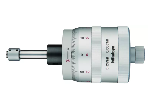 152-390 - Vestavná mikrometrická hlavice pro stůl XY, bubínek 49mm 0-25 mm