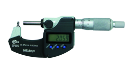 395-261-30 - Třmenové mikrometry s kulovým nebo válcovým pevným dotekem 0-25 mm